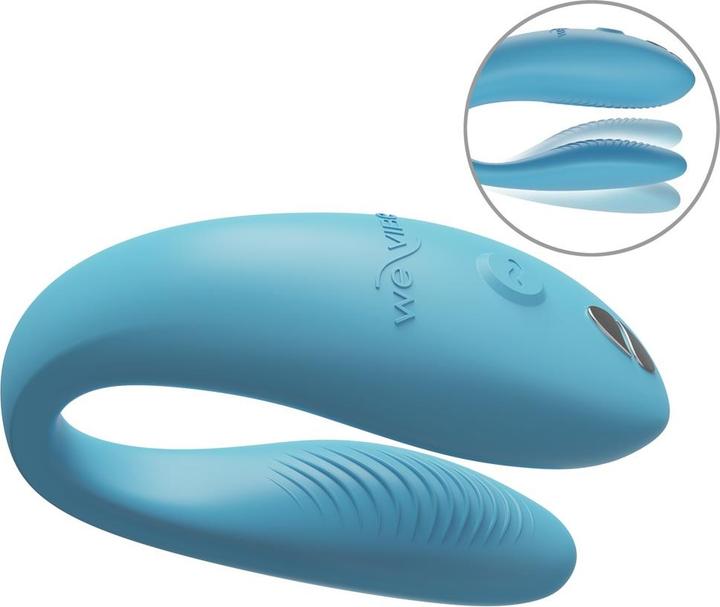 Actual product image We-Vibe Sync Go Remote Control Rechargeable Clitoral and G-Spot Vibrator (Blue)