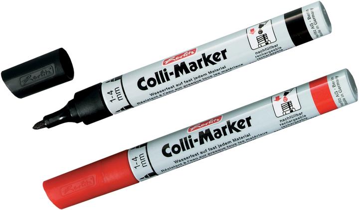 Produktbild Herlitz Permanent-Marker Colli 1-4 mm, 2 Stück, Rot/Schwarz (2x)