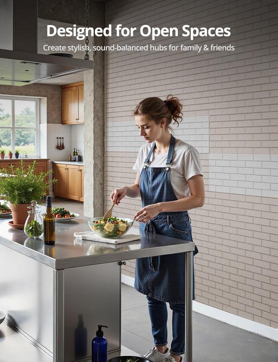 Image du produit Kuchoow 18 x selbstklebende Akustikplatten (30 x 30 cm)