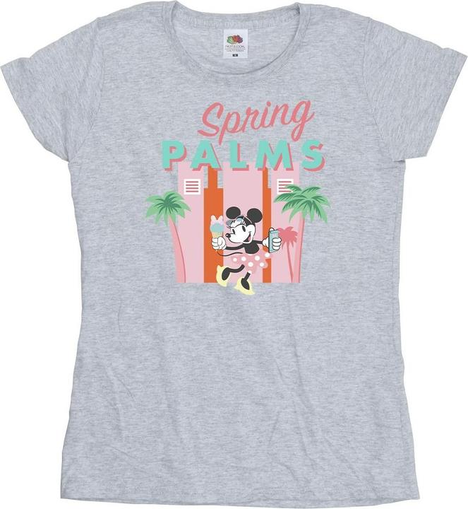 Actual product image Disney Womens/Ladies Minnie Mouse Spring Palms Cotton T-Shirt (M)