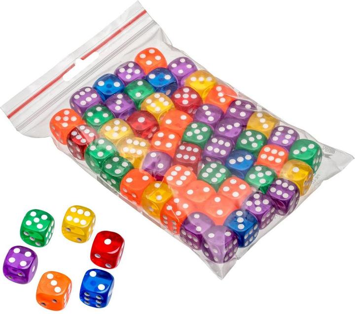 Philos Würfel, 16 mm transparent, 50er Beutel