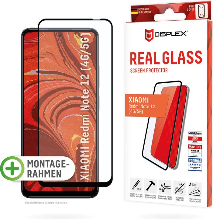 Produktbild Displex Real Glass, Full Cover Panzerglas (1 Stück, Xiaomi Redmi Note 12, Xiaomi Poco X5, Xiaomi Redmi Note 12 5G)