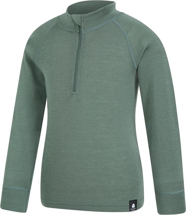 Actual product image Mountain Warehouse Childrens/Kids Merino Blend Half Zip Base Layer Top (98)