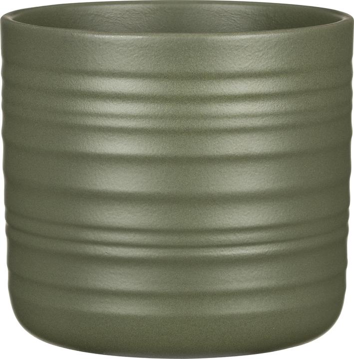Actual product image Scheurich Cottage, ceramic flower pot, colour: Forest Green, 14.2 cm diameter, 12.8 cm high (14.20 cm)
