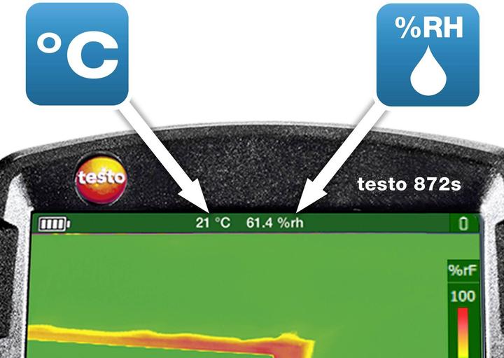 Image du produit Testo 872s Kit de diagnostic de construction Caméra thermique -30 à +650 °C 240 x 180 pixels 9 Hz
