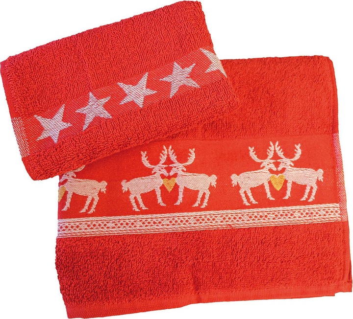 Produktbild Casativo 2-tlg. Handtuch-Set Rentier & Sterne, Baumwolle, 60 x 100cm, 40 x 60cm