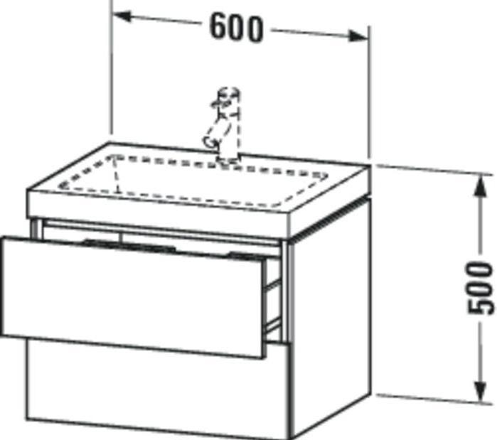 Produktbild Duravit Waschtischunterbau L-CUBE m WT Vero Air 500x600x480mm o HL do gr h