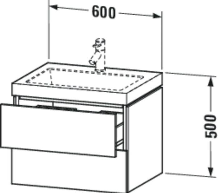 Image du produit Duravit Meuble sous-lavabo L-CUBE avec lavabo Vero Air 500x600x480mm o HL do gr h