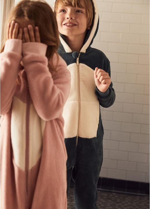 Actual product image La Redoute Collections Fleece overall with unicorn hood (94)
