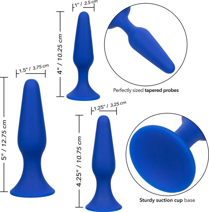 Actual product image Admiral Kit 3 Anal Plug Blue