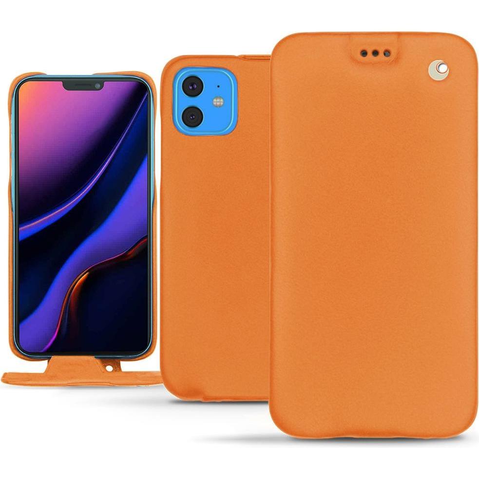 Noreve Lederschutzhülle vertikal (Apple iPhone 11), Smartphone Hülle, Orange