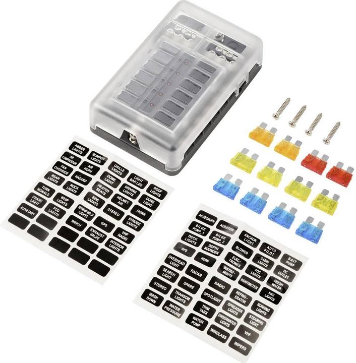 Produktbild Tru Components SICHERUNGS BOX 12-tlg TC-13473380 5 A, 10 A, 15 A, 20 A (20 A)