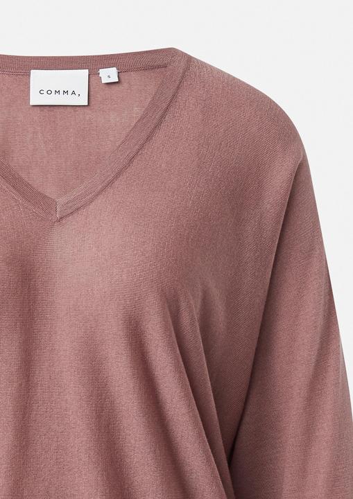 Produktbild Comma Strickpullover Feinstrickpullover mit Fledermausärmeln und Raffung (S)