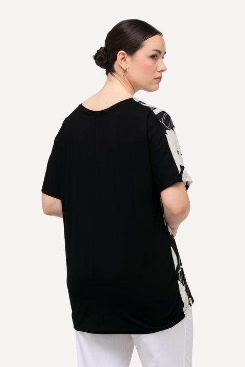 Produktbild Ulla Popken T-Shirt, Blüten, Oversized, Tunika-Ausschnitt, Halbarm (50, 52)