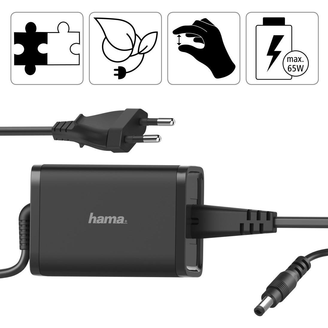 Thumbnail - Hama Universal (65 W), Notebook Netzteil, Schwarz