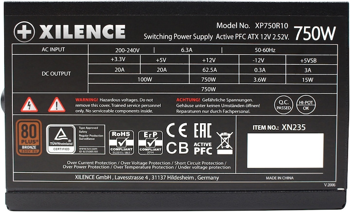 Actual product image Xilence XN235 (750 W)