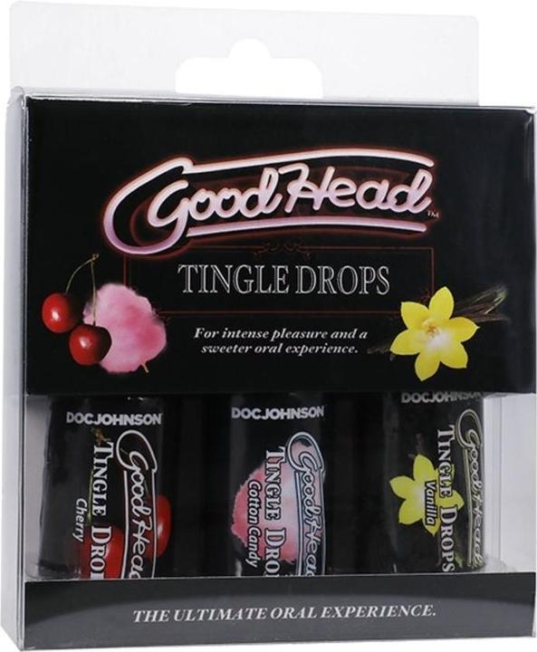 Produktbild Doc Johnson GoodHead™ - Tingle Drops - 3-Pack (Sweet Cherry, Cotton Candy, French Vanilla) (29 ml)