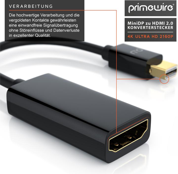 Image du produit Primewire Mini Display Port – HDMI (0.10 m, DisplayPort, HDMI, 1.4)