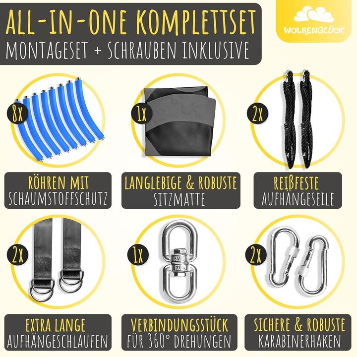 Produktbild Wolkenglück Höhenverstellbare Nestschaukel für Kinder & Erwachsene