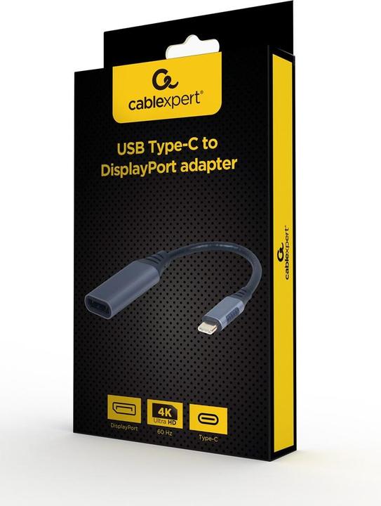 Productafbeelding Gembird A-USB3C-DPF-01 videokabeladapter USB Type-C DisplayPort Zwart, Grijs (USB Type-C, 2 cm)