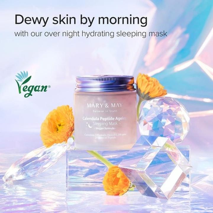 Produktbild Mary&May Vegan Calendula Peptide Ageless Sleeping Mask 110g Deep Hydration with Calendula Petals and 25 Types