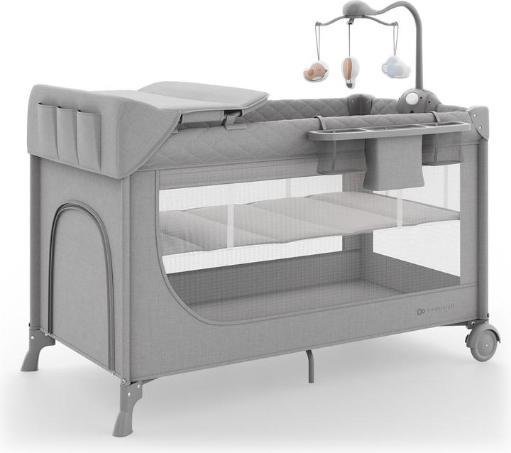KinderKraft travel cot LEODY UP grey with accessories