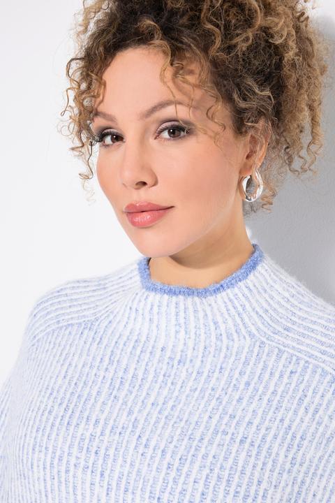 Actual product image Ulla Popken Striped Wool Blend Turtleneck Sweater (54)
