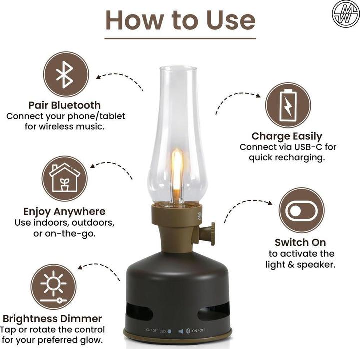 Actual product image MoriMori Design light with loudspeaker (chocolate-brown)