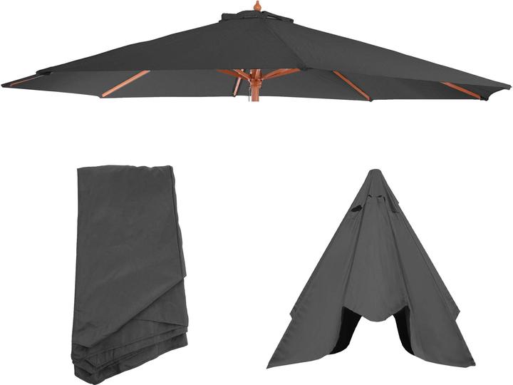 Image du produit Mendler Housse pour parasol Florida, housse de parasol de rechange, Ø 3,5m polyester 6kg anthracite (3.50 m)