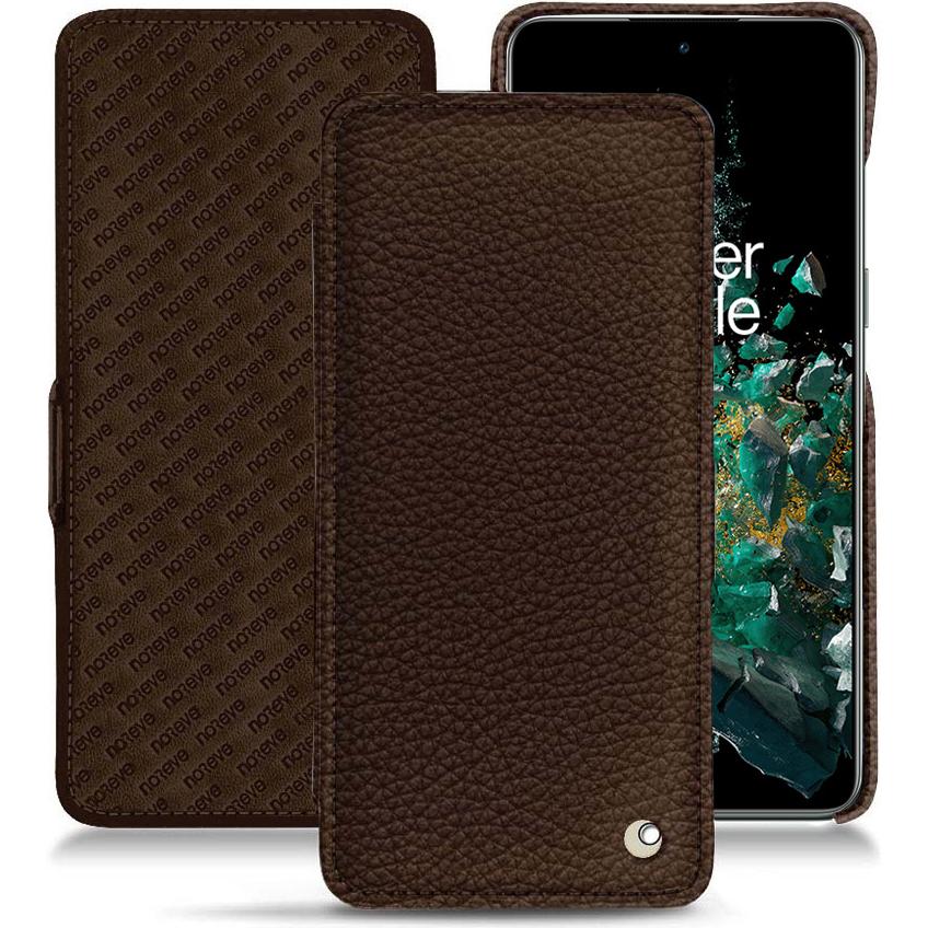 Noreve Lederschutzhülle horizontal (OnePlus 10T), Smartphone Hülle, Braun