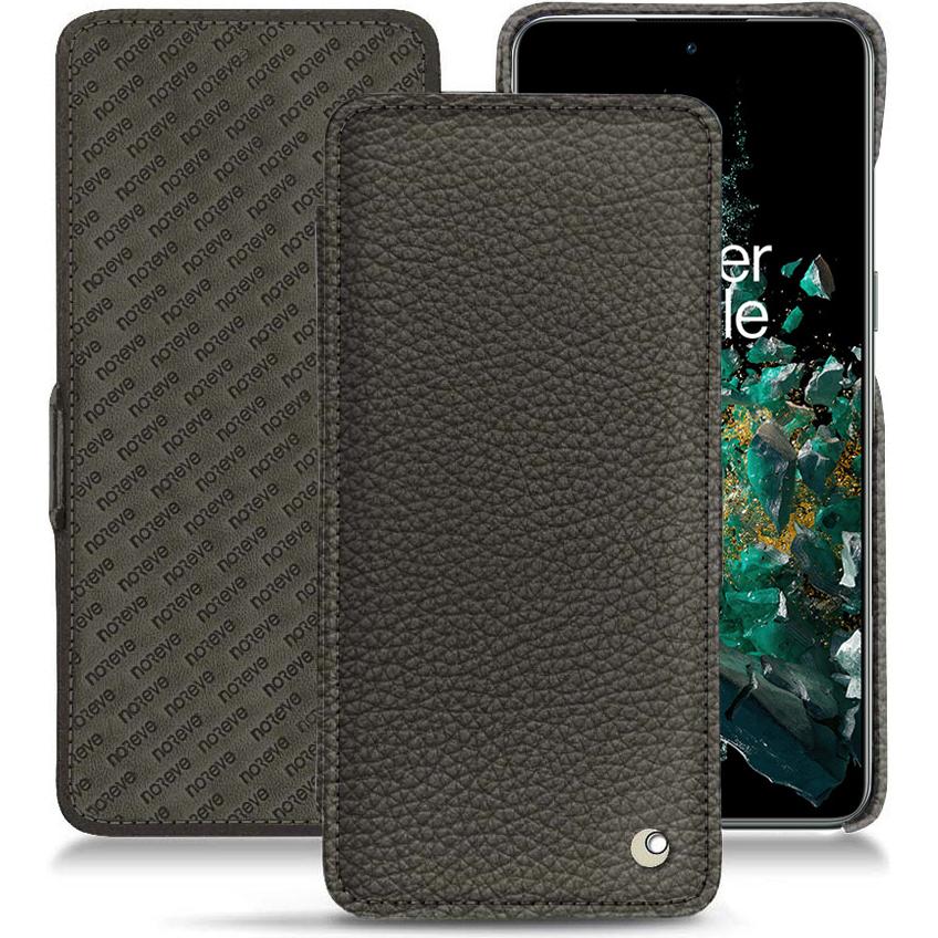 Noreve Lederschutzhülle horizontal (OnePlus 10T), Smartphone Hülle, Grau