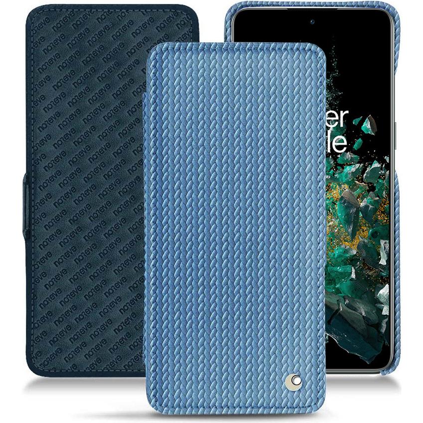 Noreve Lederschutzhülle horizontal (OnePlus 10T), Smartphone Hülle, Blau
