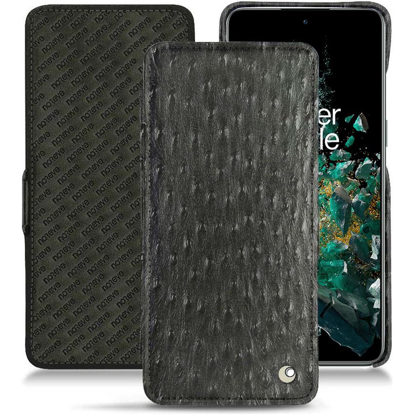 Noreve Lederschutzhülle horizontal (OnePlus 10T), Smartphone Hülle, Schwarz
