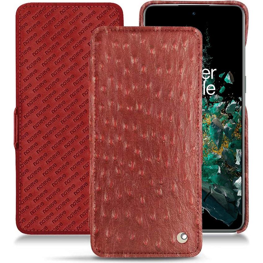 Noreve Lederschutzhülle horizontal (OnePlus 10T), Smartphone Hülle, Rot