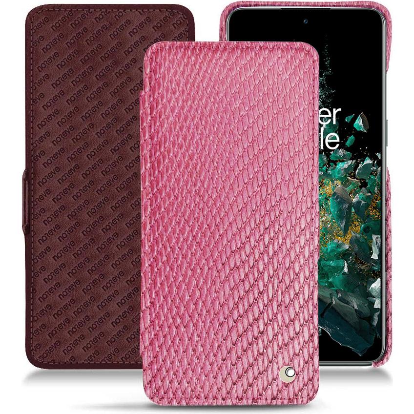 Noreve Lederschutzhülle horizontal (OnePlus 10T), Smartphone Hülle, Rosa
