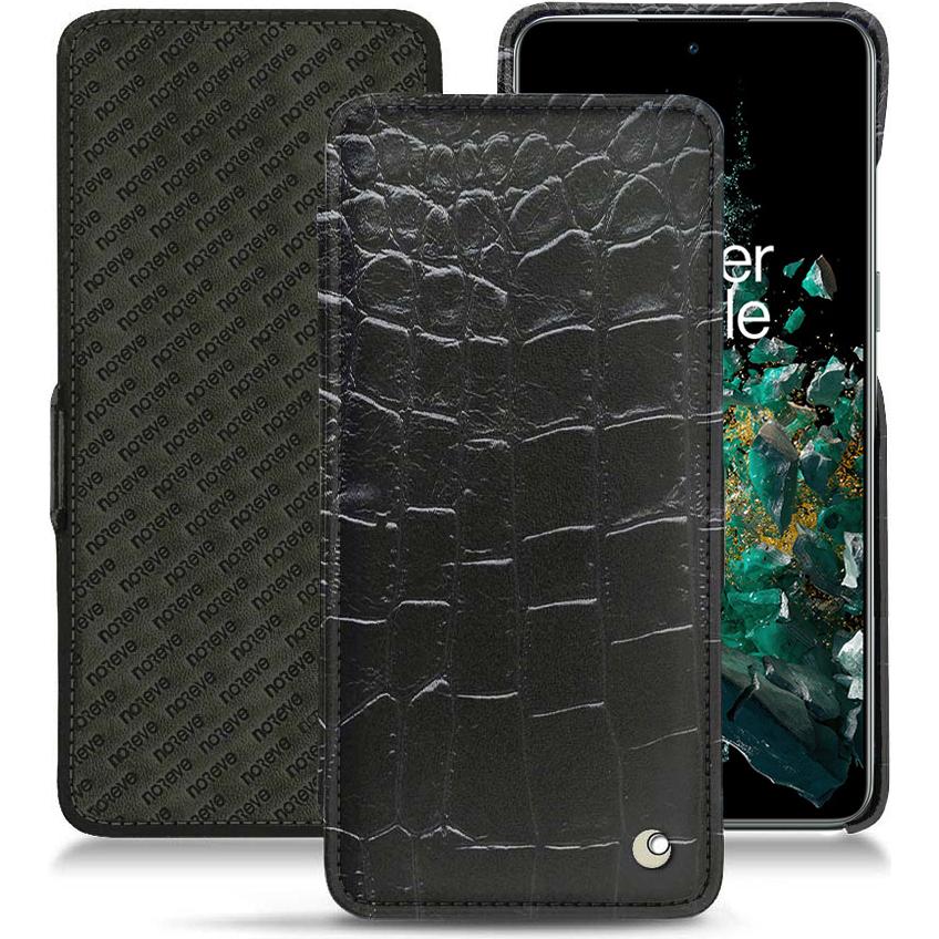 Noreve Lederschutzhülle horizontal (OnePlus 10T), Smartphone Hülle, Schwarz