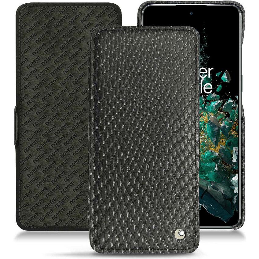 Noreve Lederschutzhülle horizontal (OnePlus 10T), Smartphone Hülle, Schwarz