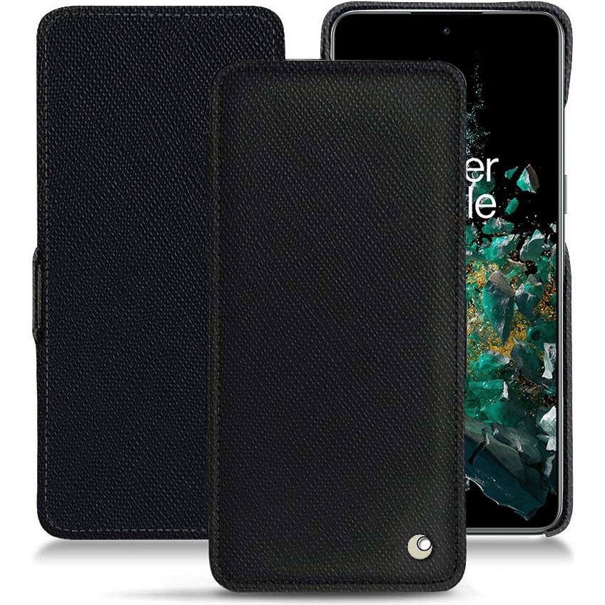 Noreve Lederschutzhülle horizontal (OnePlus 10T), Smartphone Hülle, Schwarz