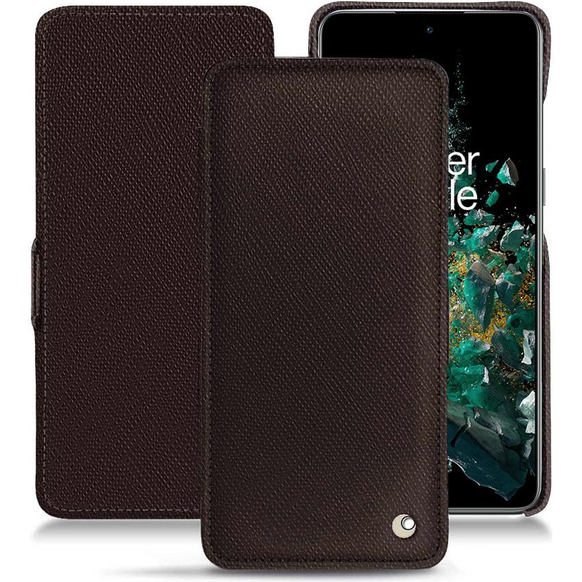 Noreve Lederschutzhülle horizontal (OnePlus 10T), Smartphone Hülle, Braun