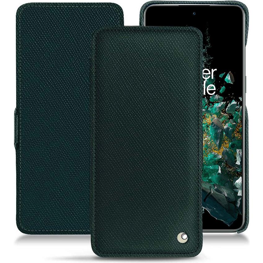 Noreve Lederschutzhülle horizontal (OnePlus 10T), Smartphone Hülle, Grün