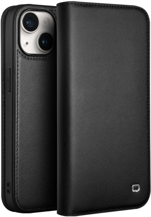 Actual product image QiAlino Fourre Flip cuir véritable mat (Apple iPhone 15)