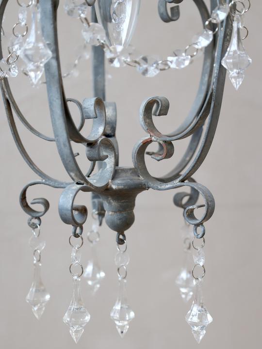 Produktbild Chic Antique Hängelampe grau, 1armig, Vintage Shabby Look (E14)