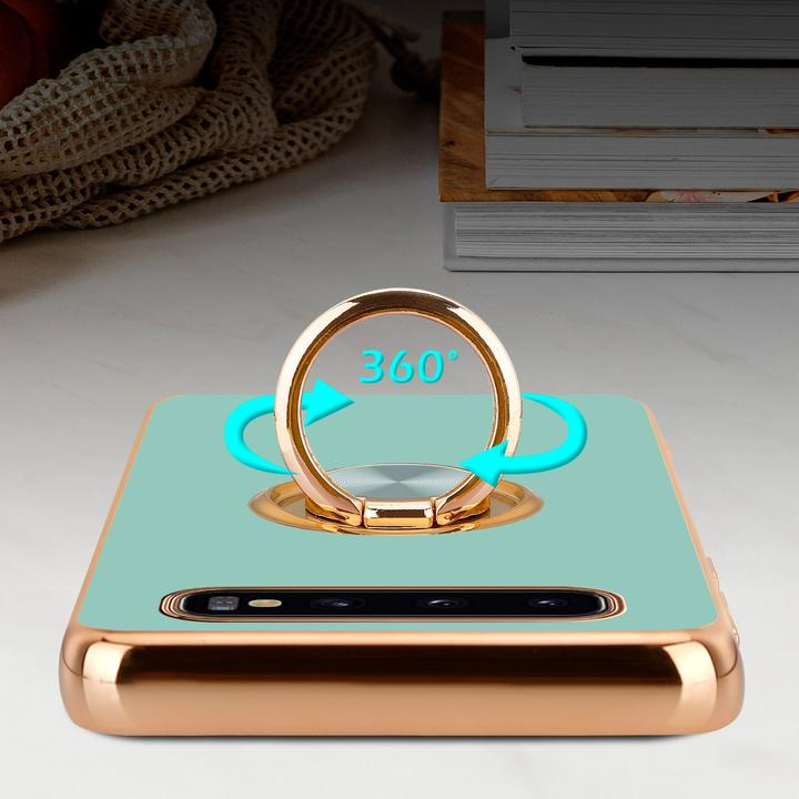 Produktbild Cadorabo Hülle für Samsung Galaxy S10 PLUS im TPU mit Kameraschutz und Ring LM089 Style (Samsung Galaxy S10+)