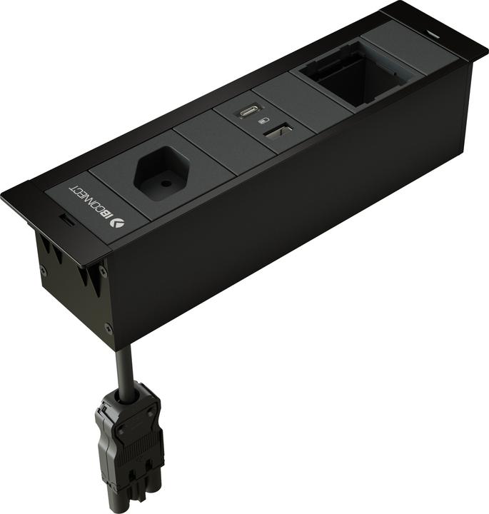 Immagine prodotto IB Connect Prese CUBOBOX. nere S a 3 vie 1x tipo 13 1x USB-A/C 1x vuoto (1 x, Tipo 13, USB)