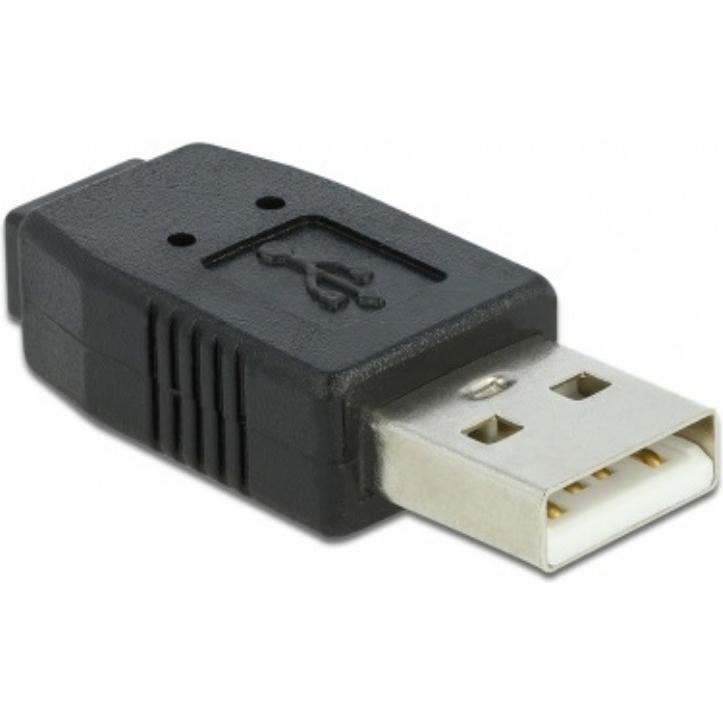 Thumbnail - Delock USB2.0 Micro-Adapter A-St/Micro-B/Bu (Micro USB, USB 2.0, 14.50 cm), Data + Video Adapter, Schwarz