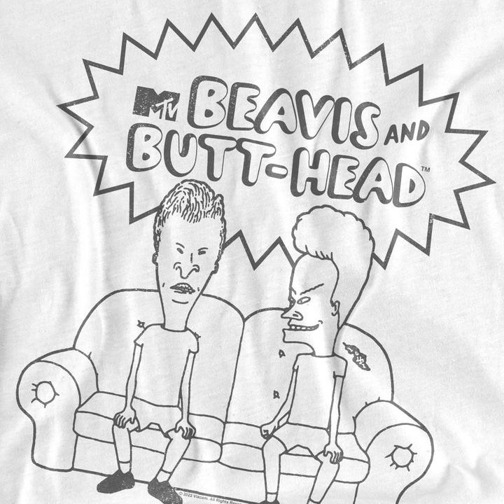 Actual product image Beavis and Butthead Unisex Adult Couch Logo T-Shirt (L)