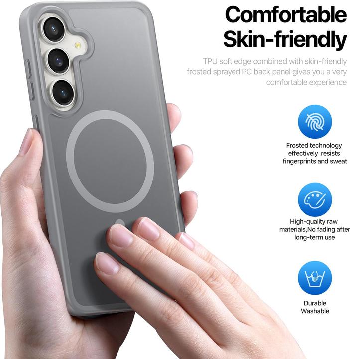 Immagine prodotto Dux Ducis Back panel cover case YIND comptible with MagSafe for SAMSUNG S25 FE grey (Samsung Galaxy S25 FE)