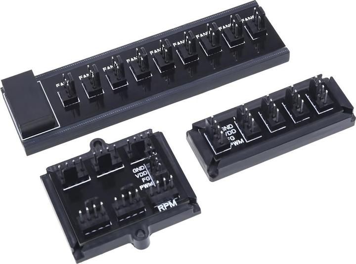 Actual product image Phobya 4Pin PWM to 4x 4Pin splitter (4 Fan)