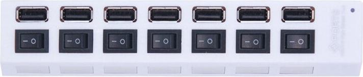 Immagine prodotto Hermex Hub USB Adattatore USB-A 2.0 a 7 porte con interruttore on/off e luce (USB-A, 7 porte)