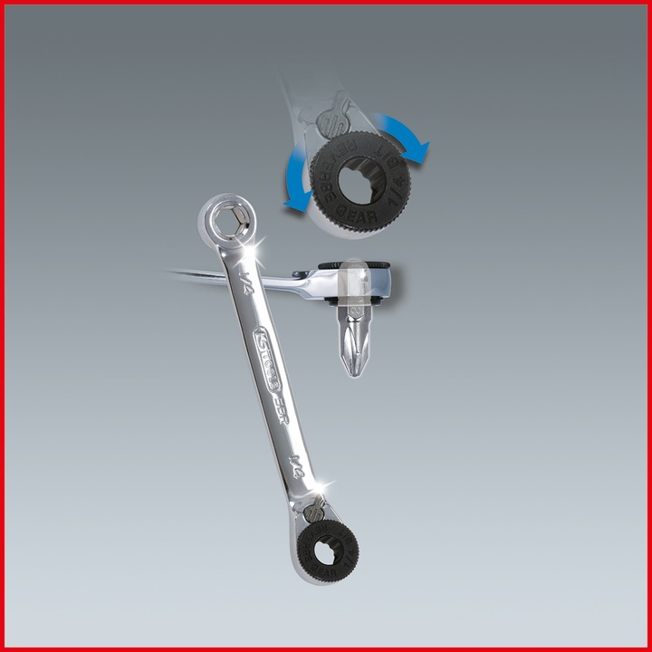 Actual product image KS Tools GEARplus Mini Bit Switch Ratchet Ring Wrench (1/4")